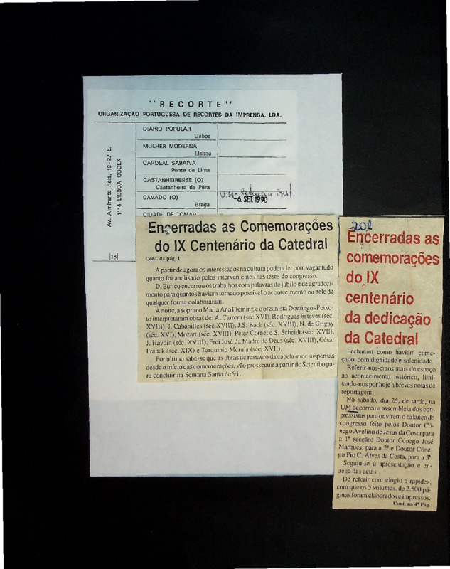  Encerradas as comemorações do IX Centenário da dedicação da catedral 