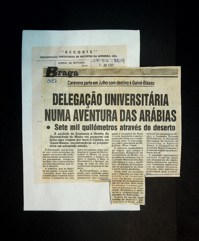  Caravana parte em julho com destino à Guiné-Bissau: delegação universitária numa aventura das Arábias: sete mil quilómetros através do deserto 