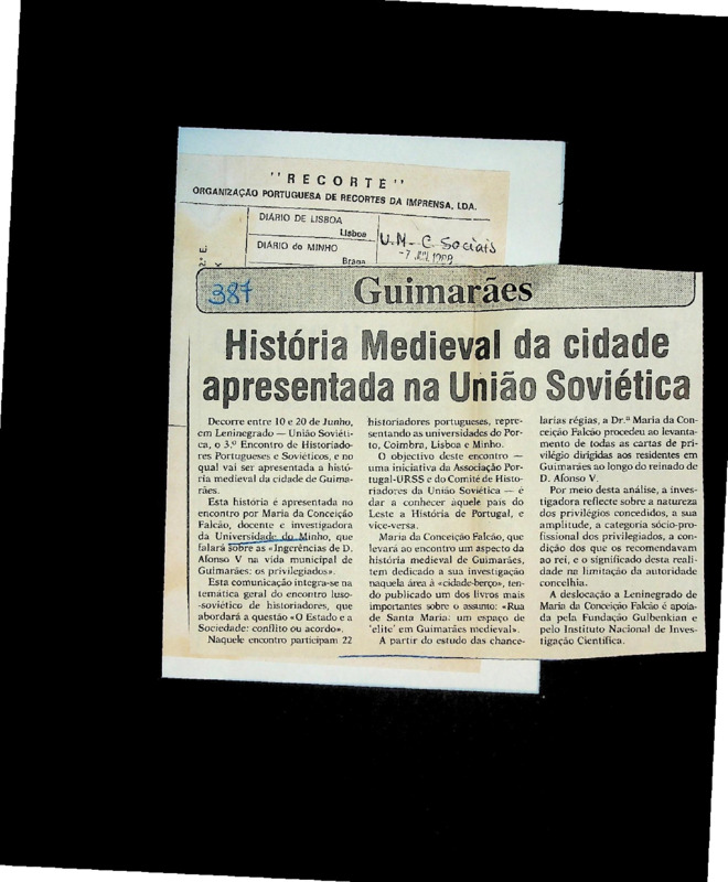  História medieval da cidade apresentada na União Soviética 