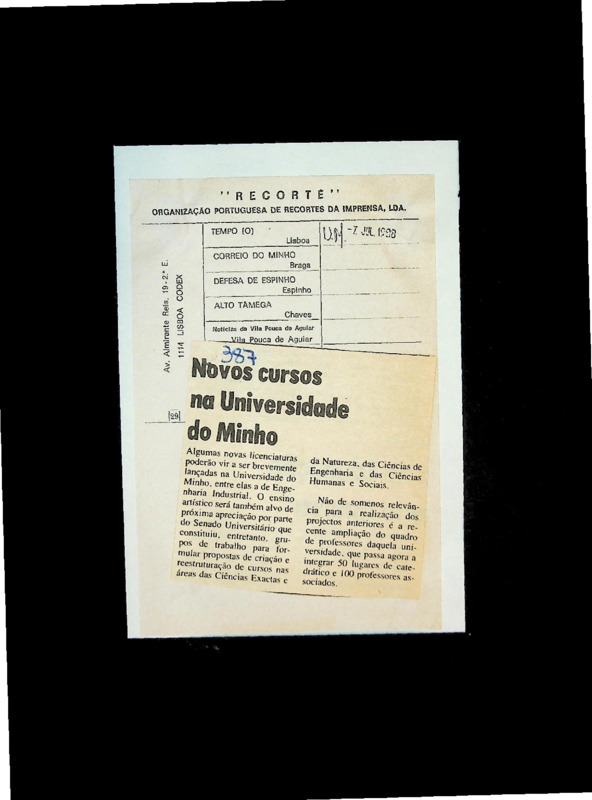 Novos cursos na Universidade do Minho 