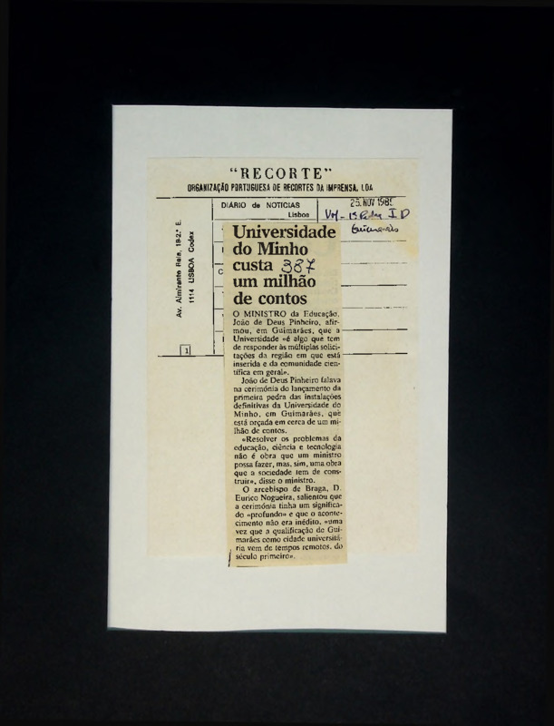  Universidade do Minho custa um milhão de contos 
