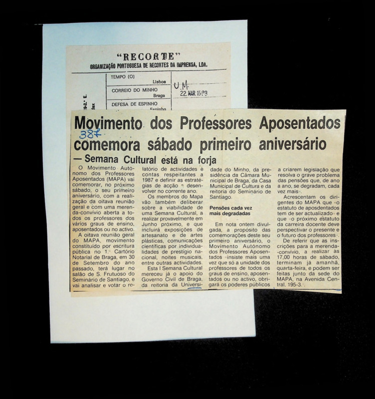  Movimento dos Professores Aposentados comemora Sábado primeiro aniversário: semana cultural está na forja 