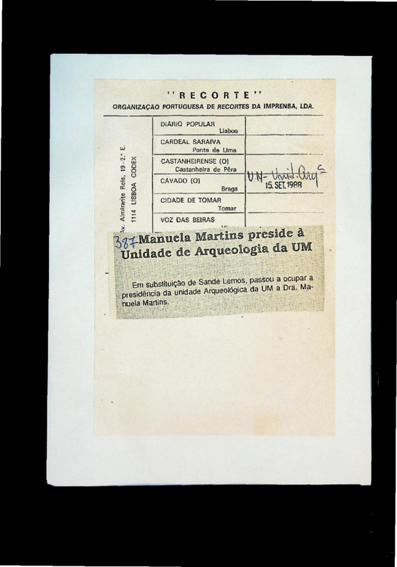  Manuela Martins preside à Unidade de Arqueologia da UM 