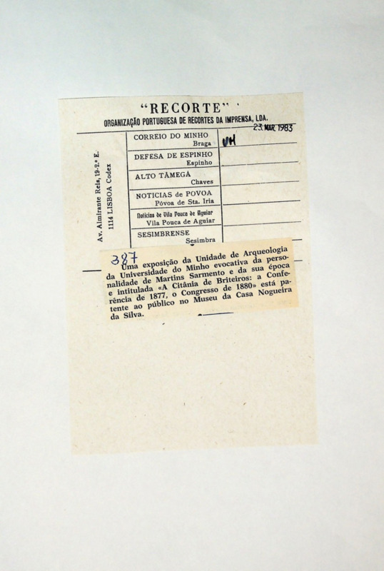  Uma exposição da Unidade de Arqueologia da Universidade do Minho 