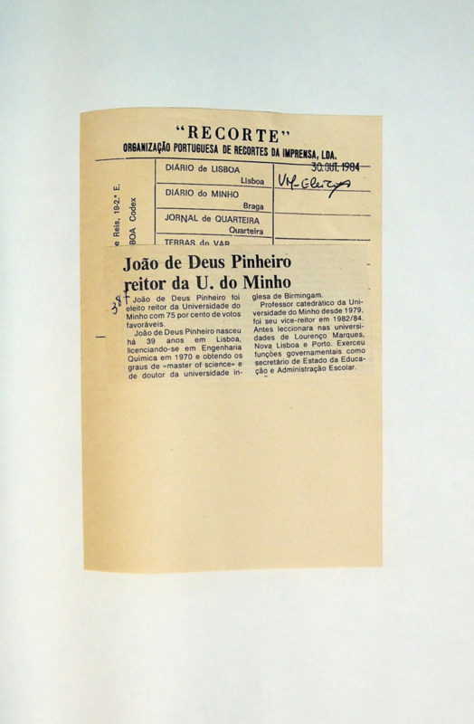  João de Deus Pinheiro reitor da U. do Minho 