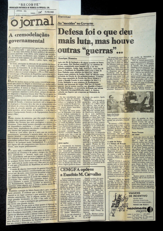  As “mexidas” no Governo - Defesa foi o que deu mais luta, mas houve outras “guerras
