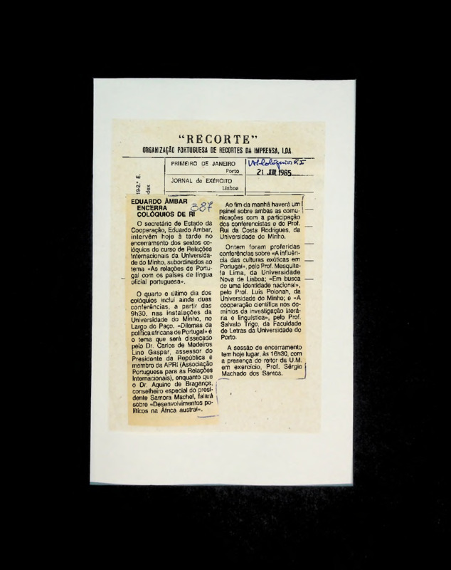  Eduardo Âmbar encerra colóquios de RI 