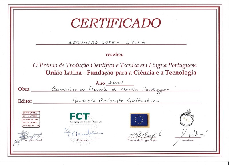  Atribuição do Prémio de Tradução Científica e Técnica da União Latina à obra 
