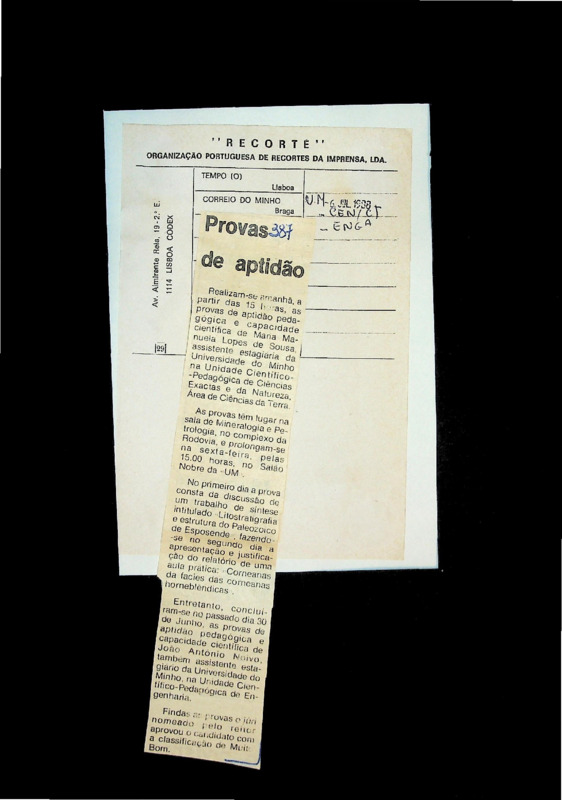  Provas de aptidão 