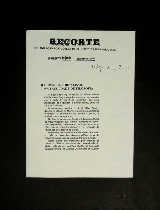 Curso de jornalismo na Faculdade de Filosofia 