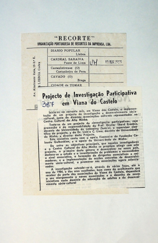  Projecto de Investigação Participativa em Viana do Castelo 