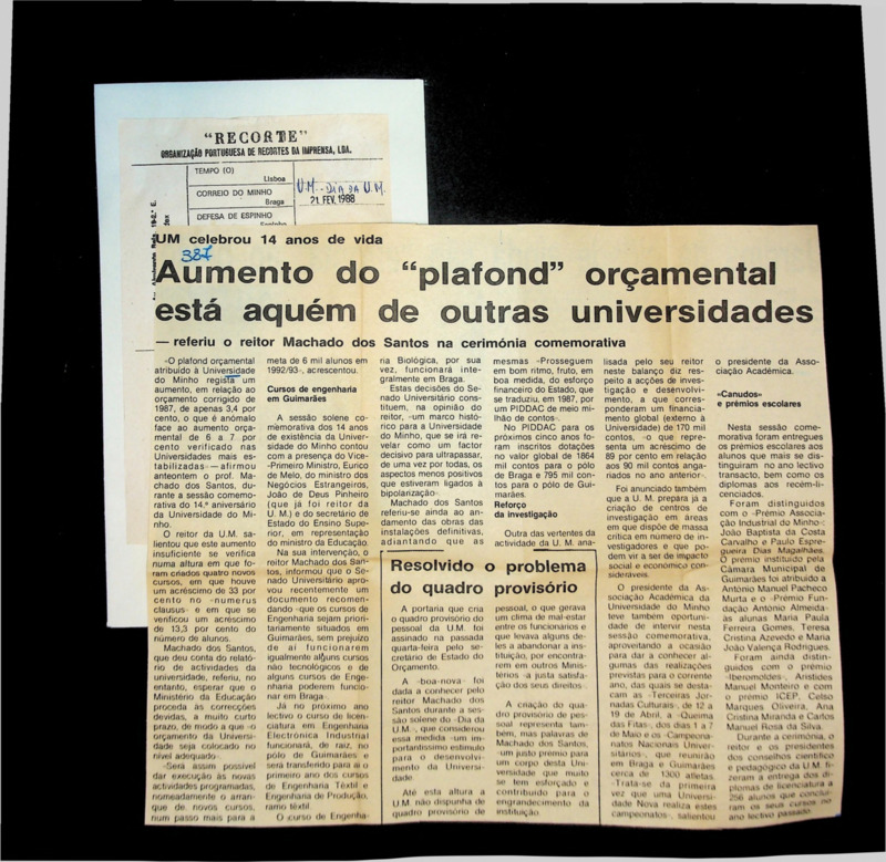  UM celebrou 14 anos de vida: aumento do 