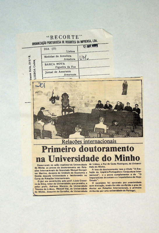 Relações Internacionais - Primeiro doutoramento na Universidade do Minho 