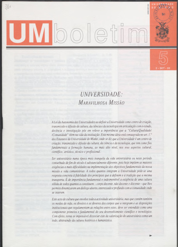  UM Boletim - N.º 5 (Set. 1993) 