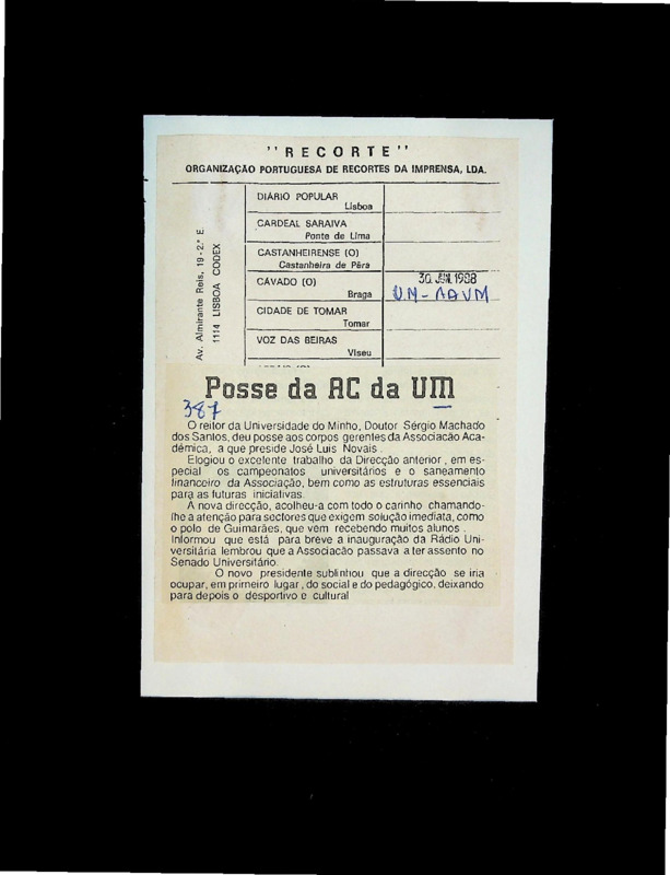  Posse da AC da UM 