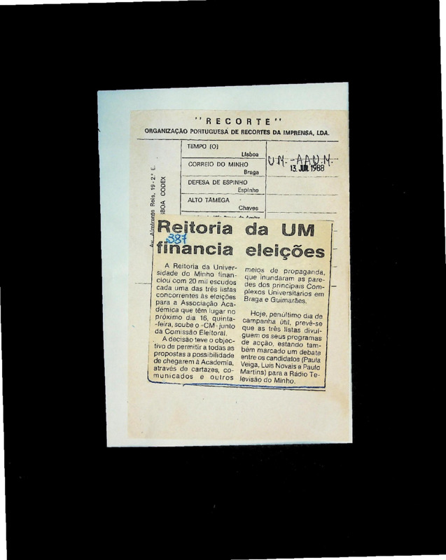  Reitoria da UM financia eleições 