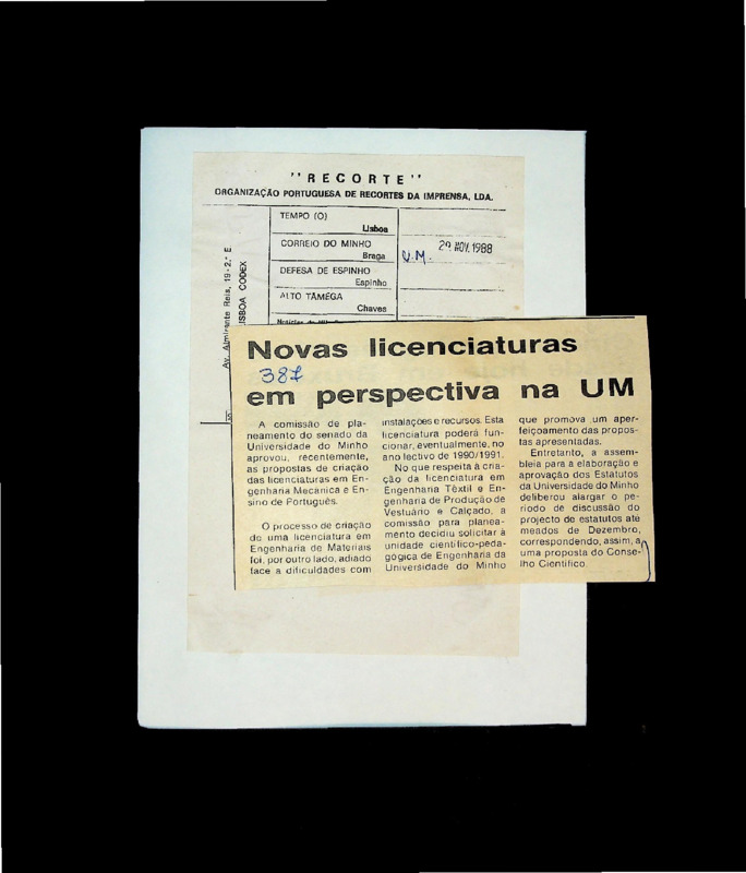  Novas licenciaturas em perspectiva na UM 