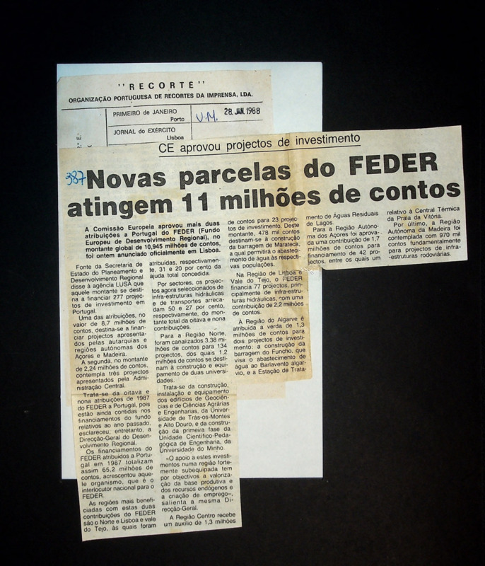  CE aprovou projectos de investimento: novas parcelas do FEDER atingem 11 milhões de contos 