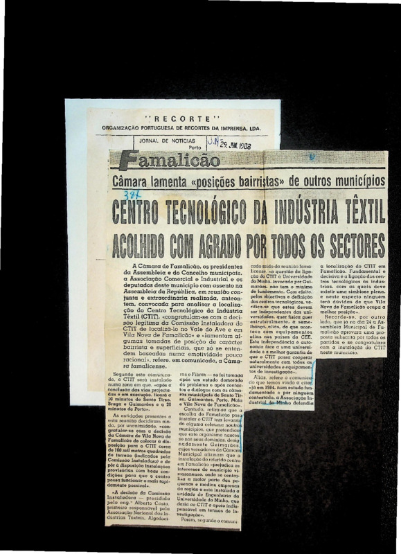  Centro Tecnológico da Indústria Têxtil acolhido com agrado por todos os sectores 