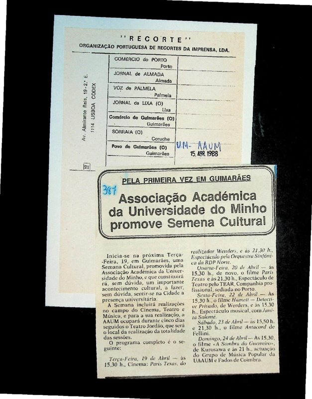  Pela primeira vez em Guimarães: Associação Académica da Universidade do Minho promove Semana Cultural 