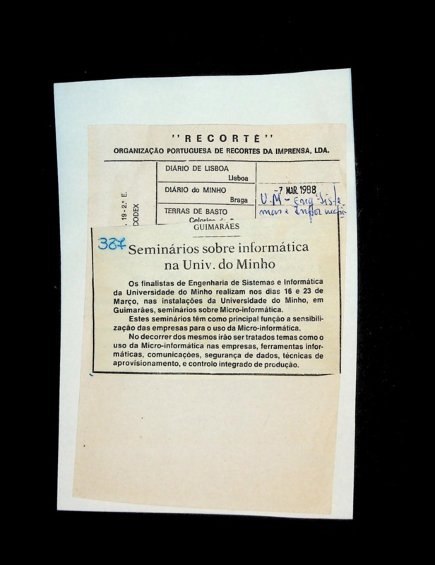  Seminários sobre informática na Univ. do Minho 