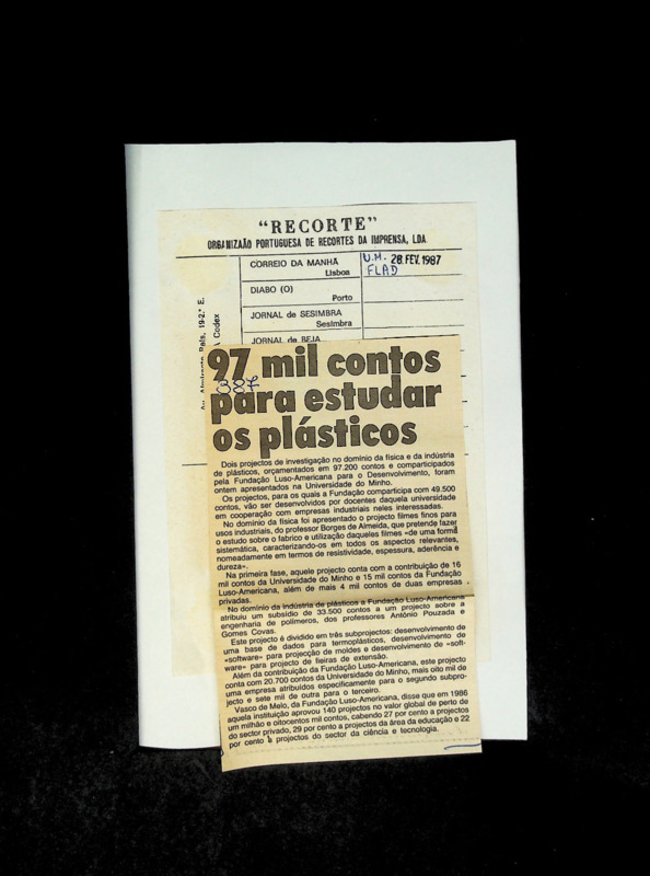  97 mil contos para estudar os plásticos 