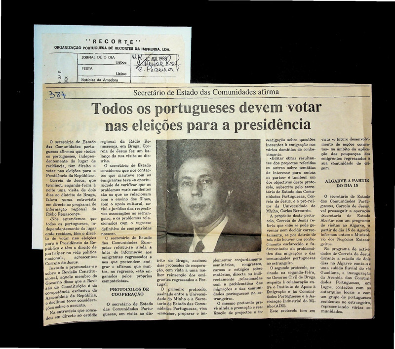  Todos os portugueses devem votar nas eleições para a presidência 