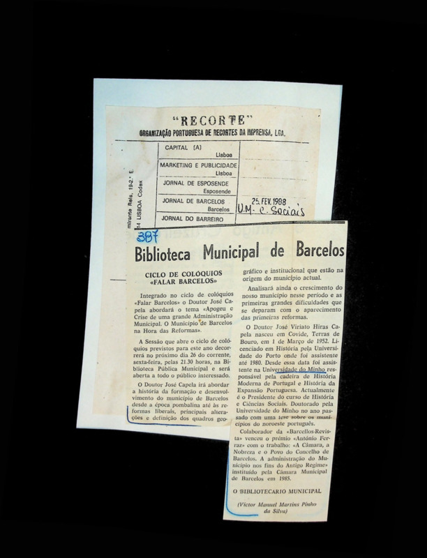  Biblioteca Municipal de Barcelos: ciclo de colóquios 