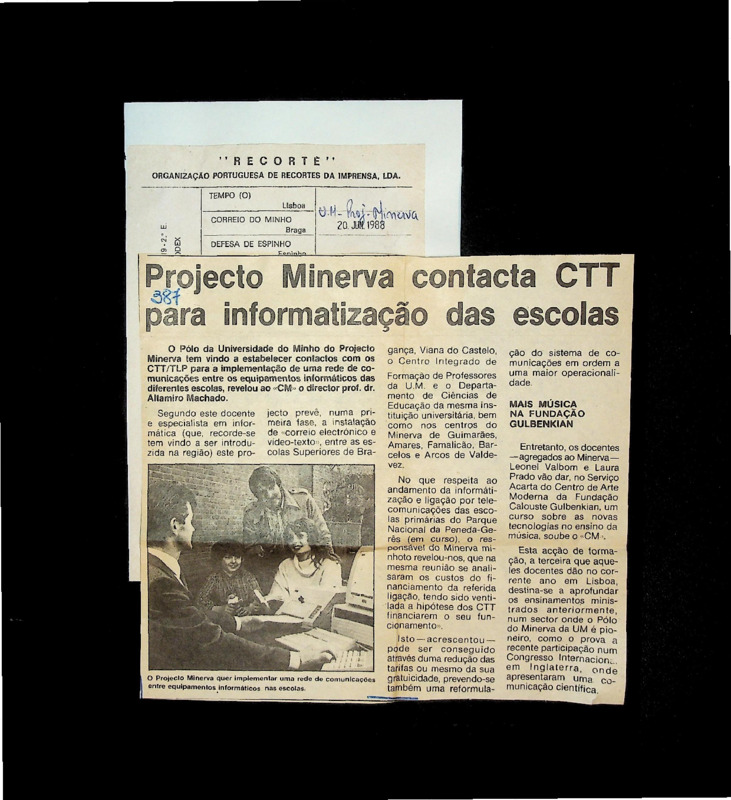  Projecto Minerva contacta CTT para informatização das escolas 
