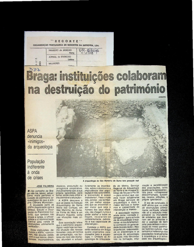  Braga: instituições colaboram na destruição do património 