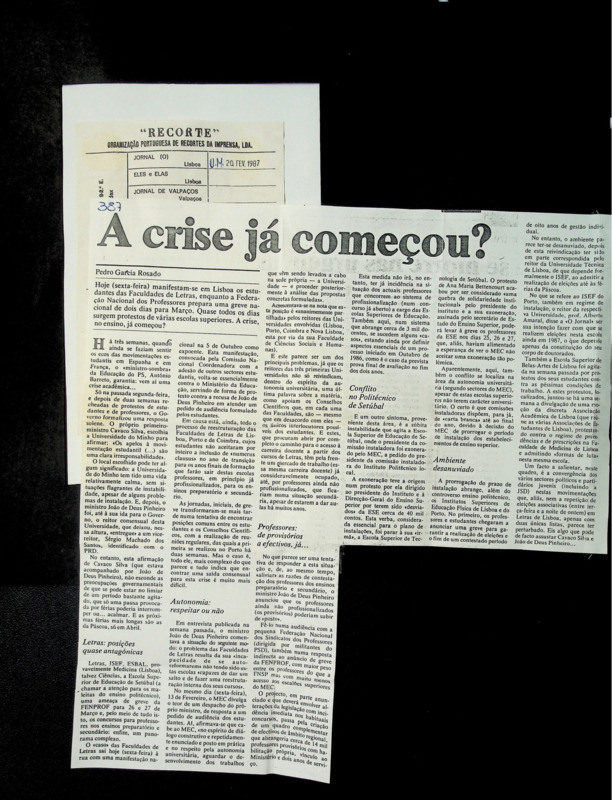  A crise já começou 