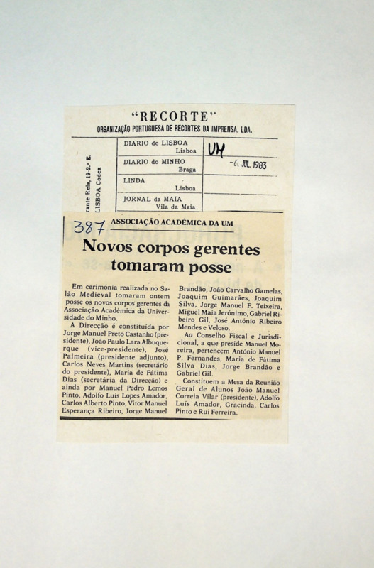  Associação Académica da UM - Novos corpos gerentes tomaram posse 