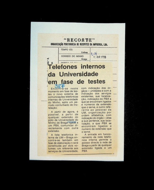  Telefones internos da Universidade em fase de testes 