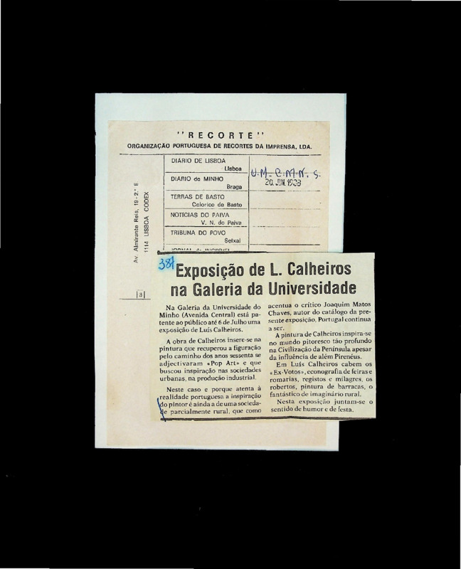 Exposição de L. Calheiros na Galeria da Universidade 