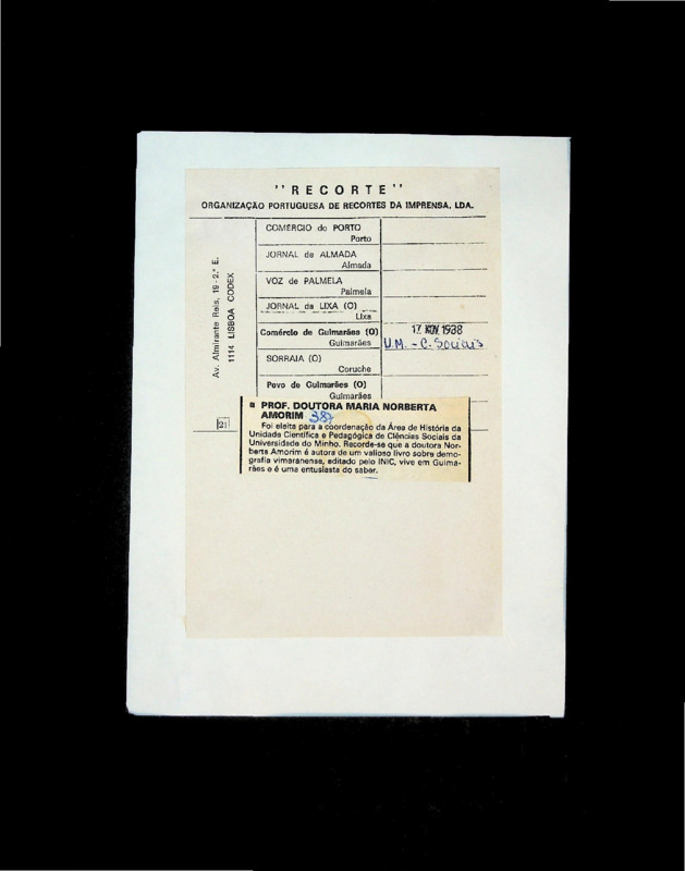  Prof. Doutora Maria Norberta Amorim 