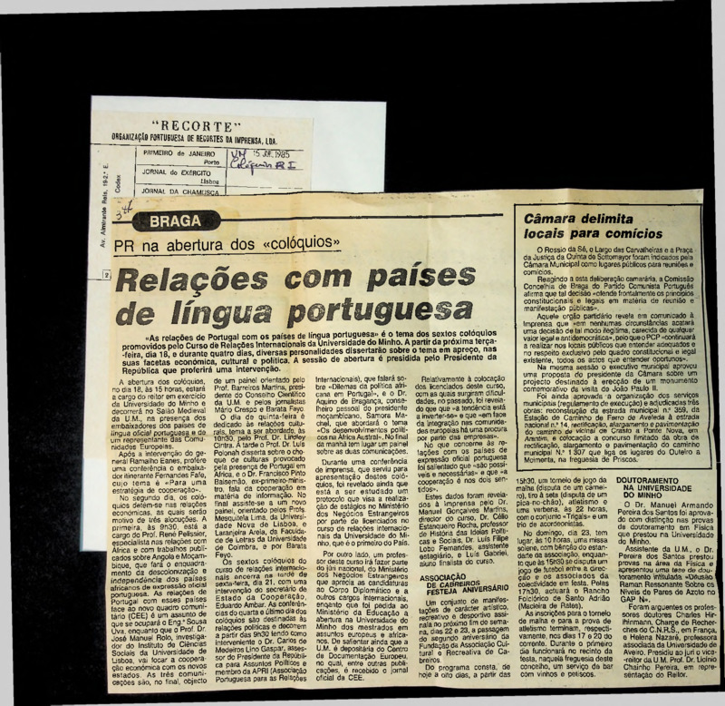  Relações com países de Língua Portuguesa 