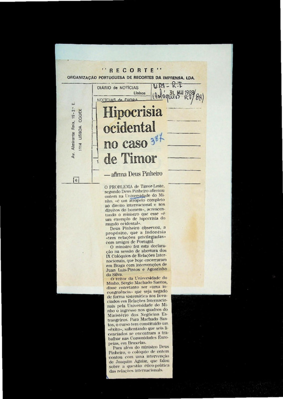 Hipocrisia ocidental no caso de Timor - afirma Deus Pinheiro 