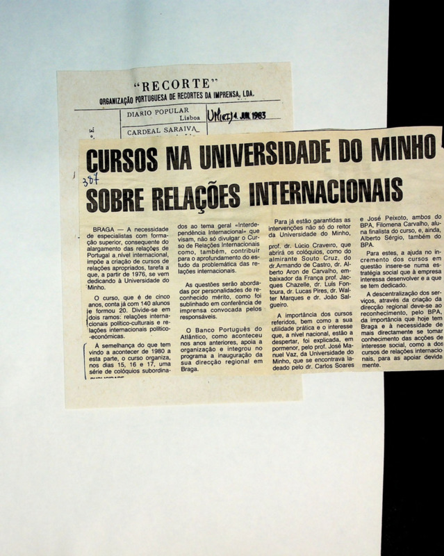  Cursos na Universidade do Minho sobre Relações Internacionais 