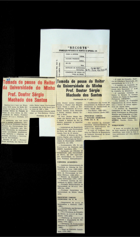  Tomada de posse do Reitor da Universidade do Minho Prof. Doutor Sérgio Machado dos Santos 