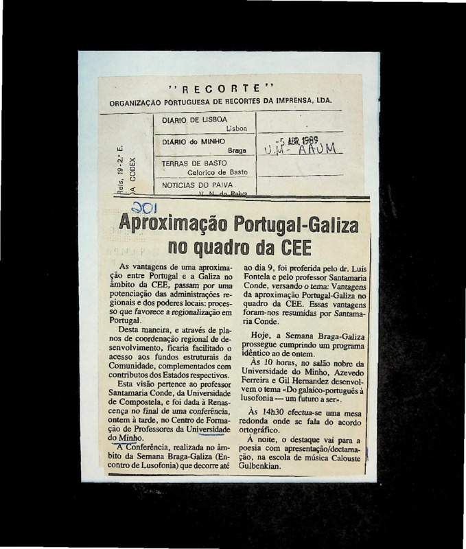  Aproximação Portugal-Galiza no quadro da CEE 