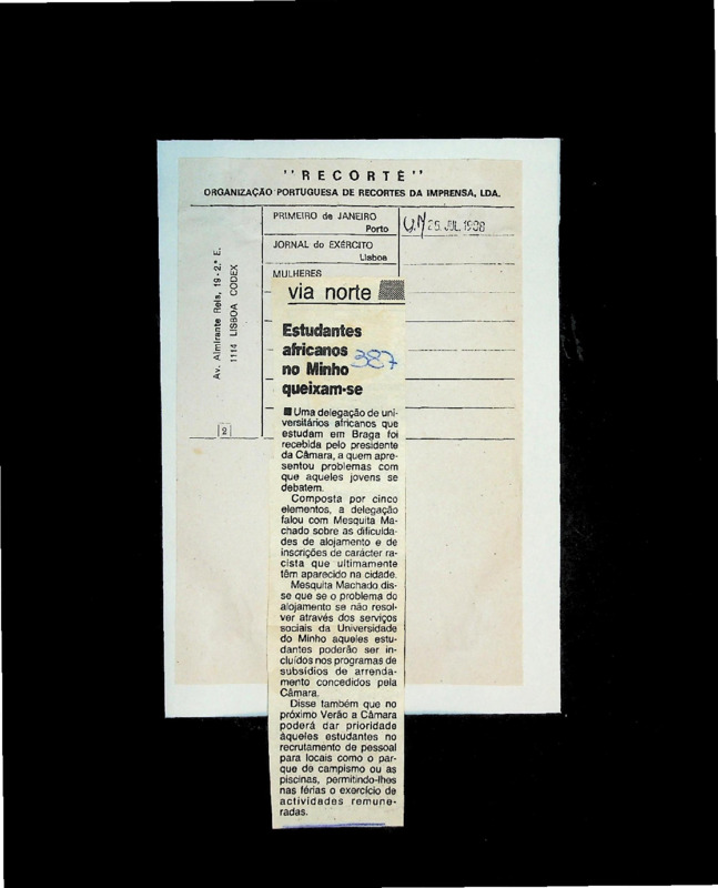  Estudantes africanos no Minho queixam-se 