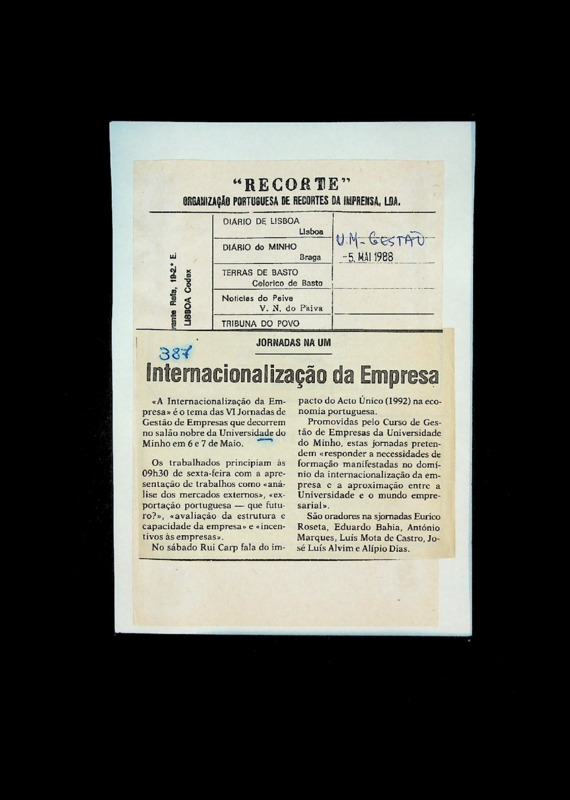  Jornadas na UM: Internacionalização da Empresa 