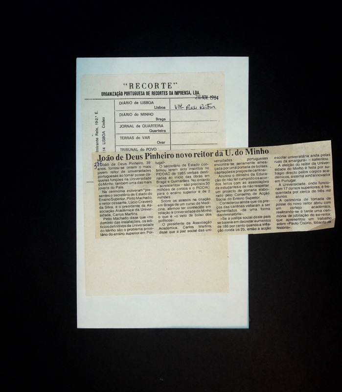  João de Deus Pinheiro novo Reitor da U. do Minho 