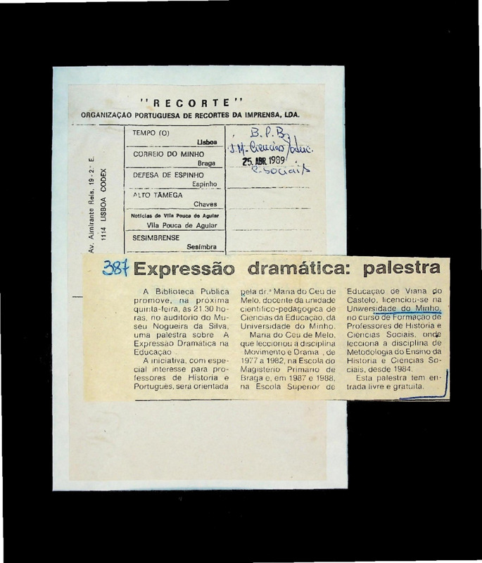  Expressão dramática: palestra 