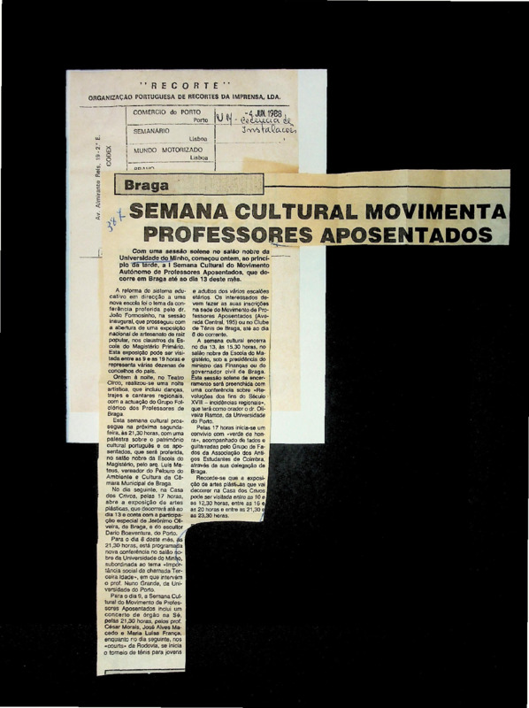  Semana cultural movimenta professores aposentados 