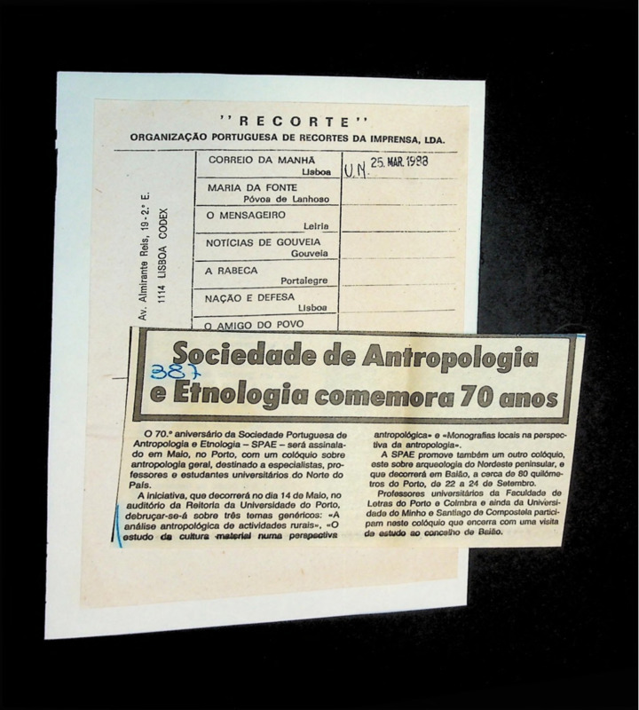  Sociedade de Antropologia e Etnologia comemora 70 anos 