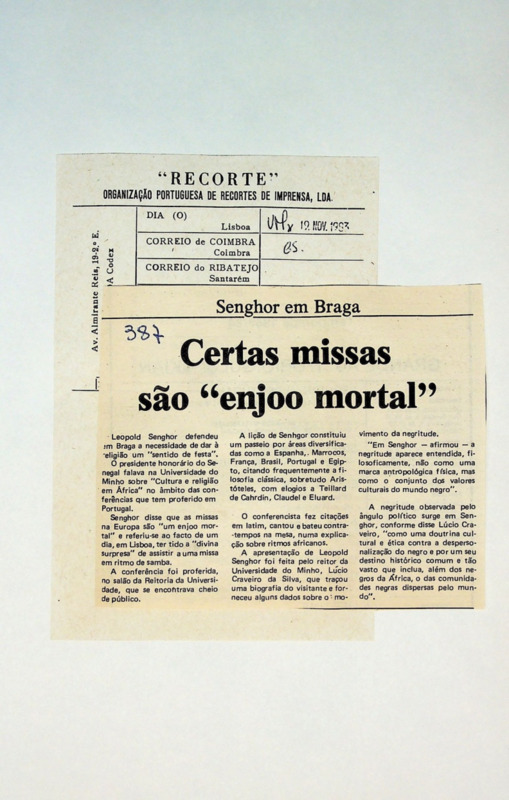  Senghor em Braga : certas missas são 