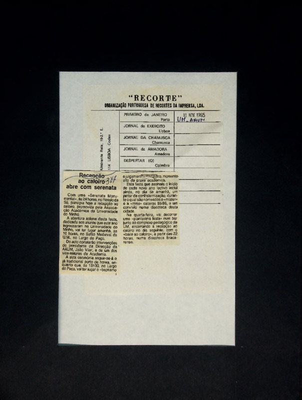  Recepção ao caloiro abre com serenata 