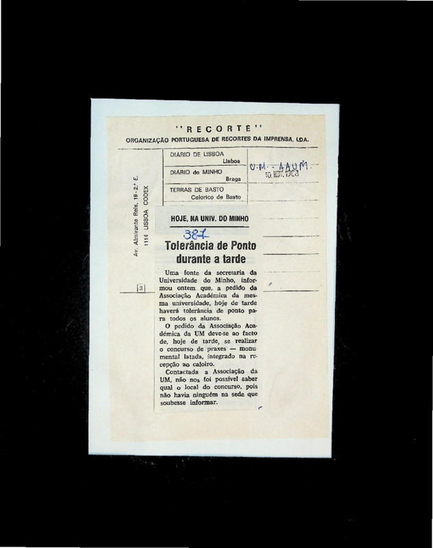  Tolerância de ponto durante a tarde 