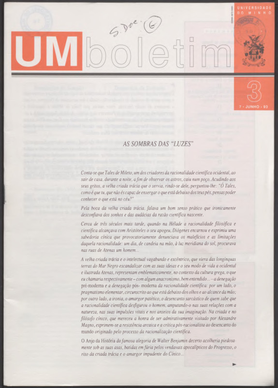  UM Boletim - N.º 3 (Jun. 1993) 